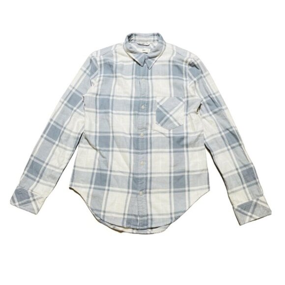 TNA Flannel Plaid Button Down Shirt Blue White Small Cabincore - Picture 2 of 6